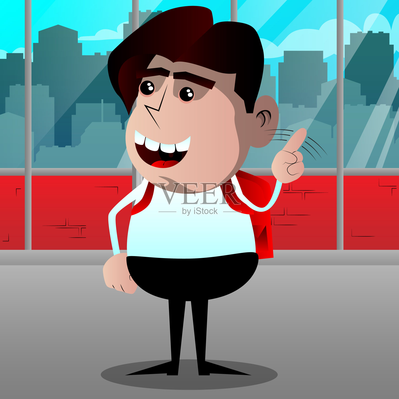 学生用手指说不。插画图片素材