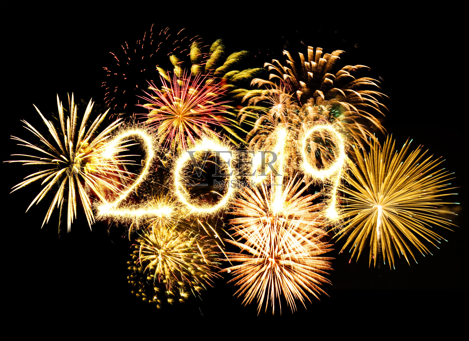 2019年除夕烟花照片摄影图片