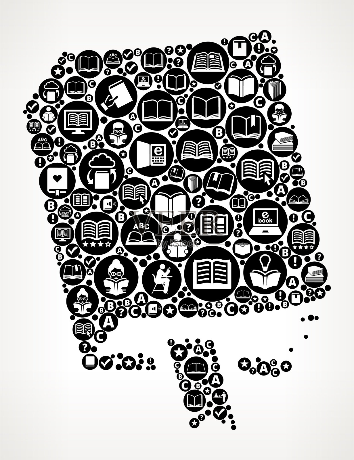 书籍书籍和阅读图标模式背景插画图片素材