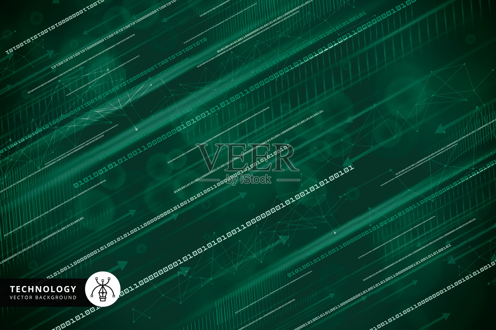 矢量插图齿轮在电路板上插画图片素材