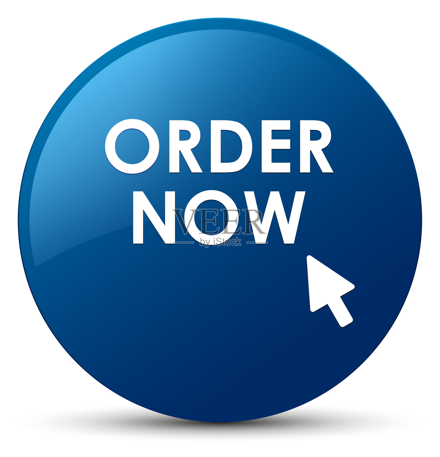 现在订购蓝色圆形按钮插画图片素材