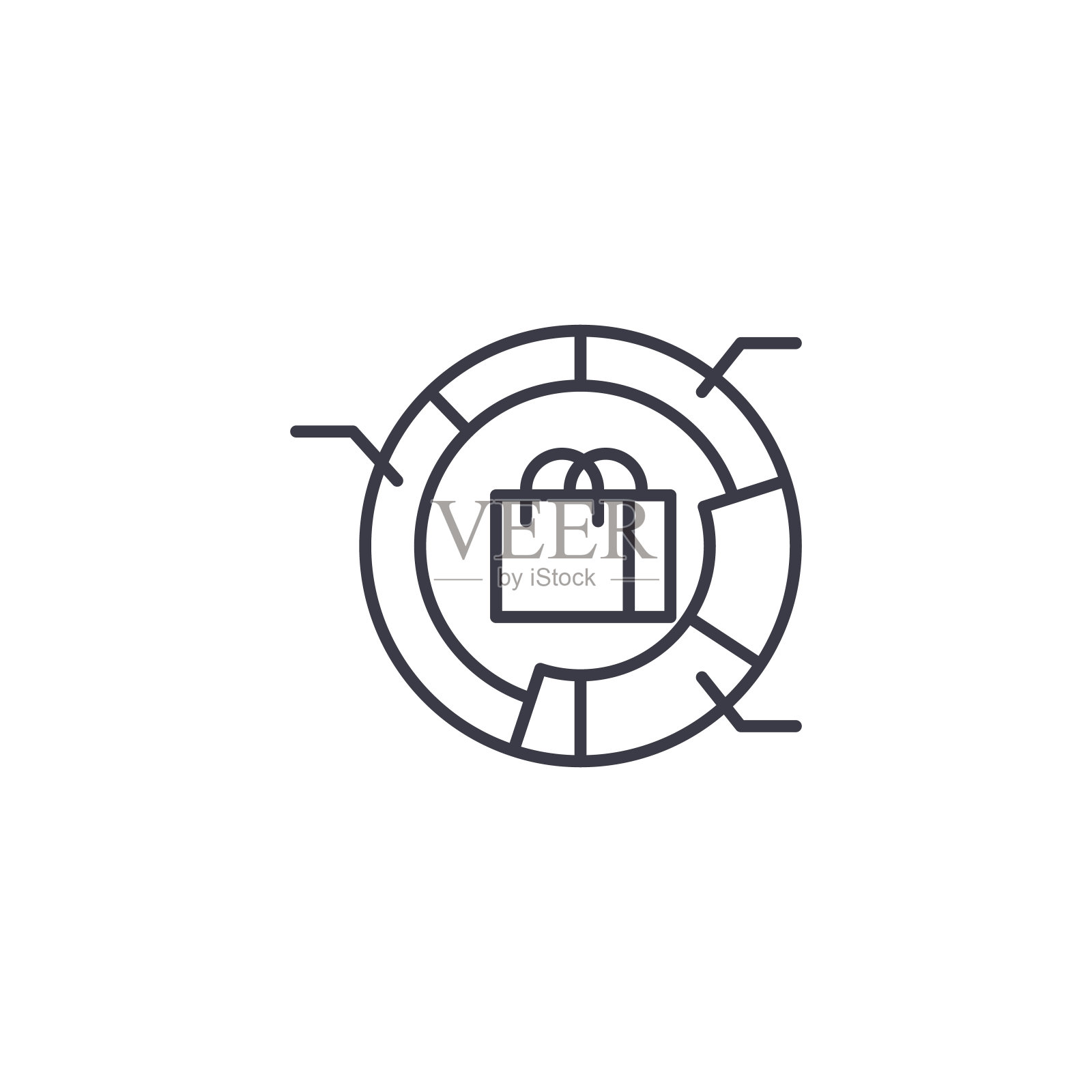 营销活动线性图标概念。营销活动线矢符号、符号、插图。图标素材