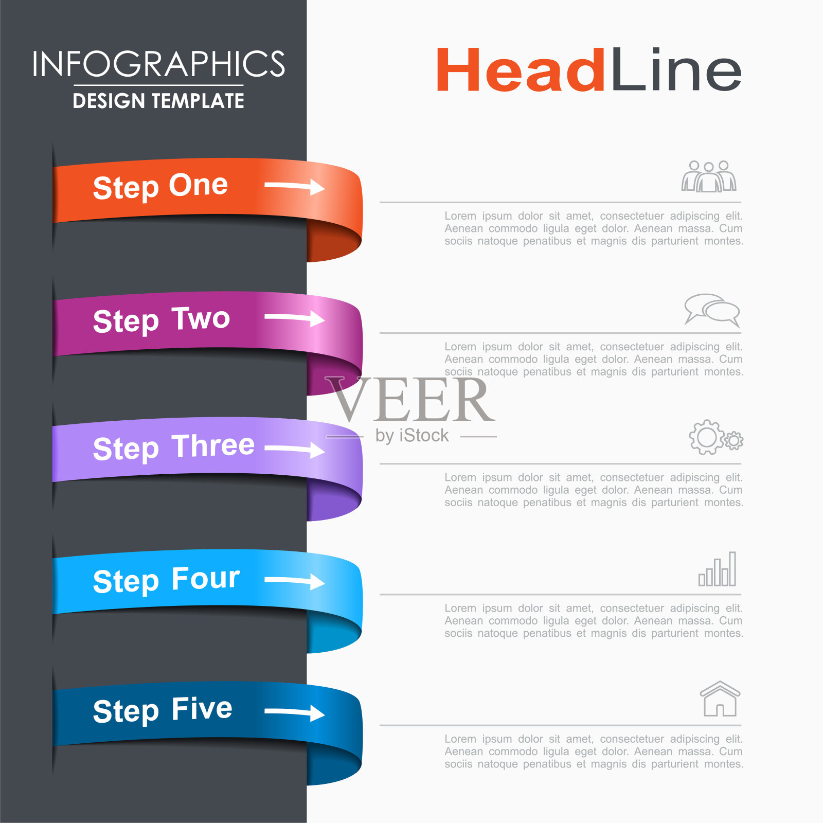 信息图设计模板与地方为您的文本。矢量插图。插画图片素材