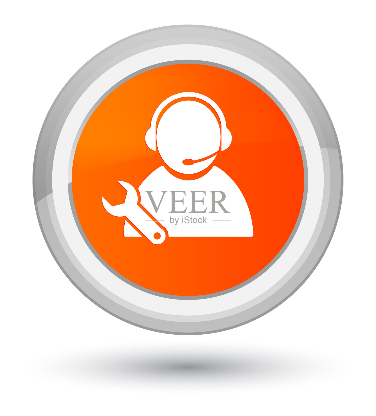 技术支持图标prime橙色圆形按钮插画图片素材