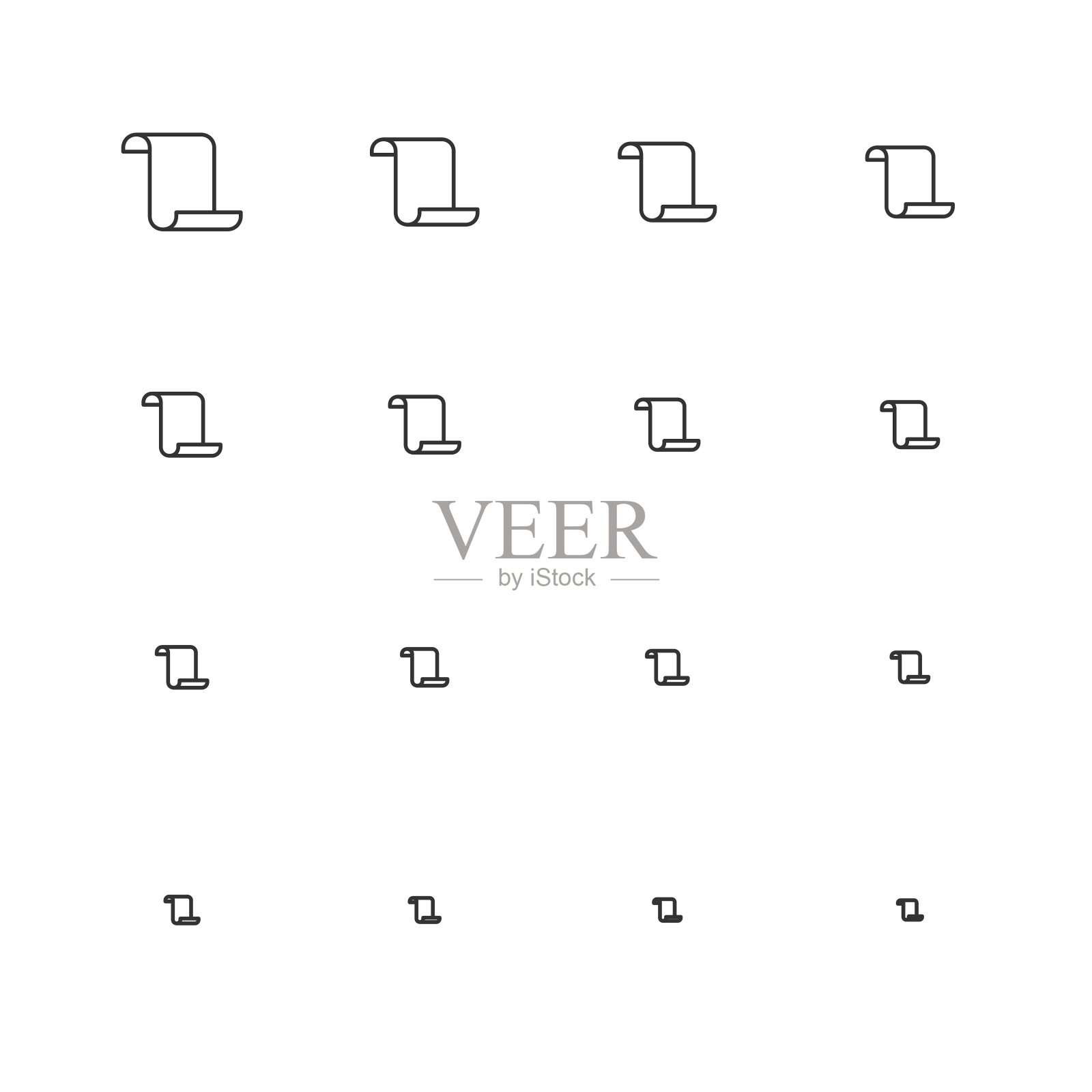 纸图标-多尺度线系列插画图片素材