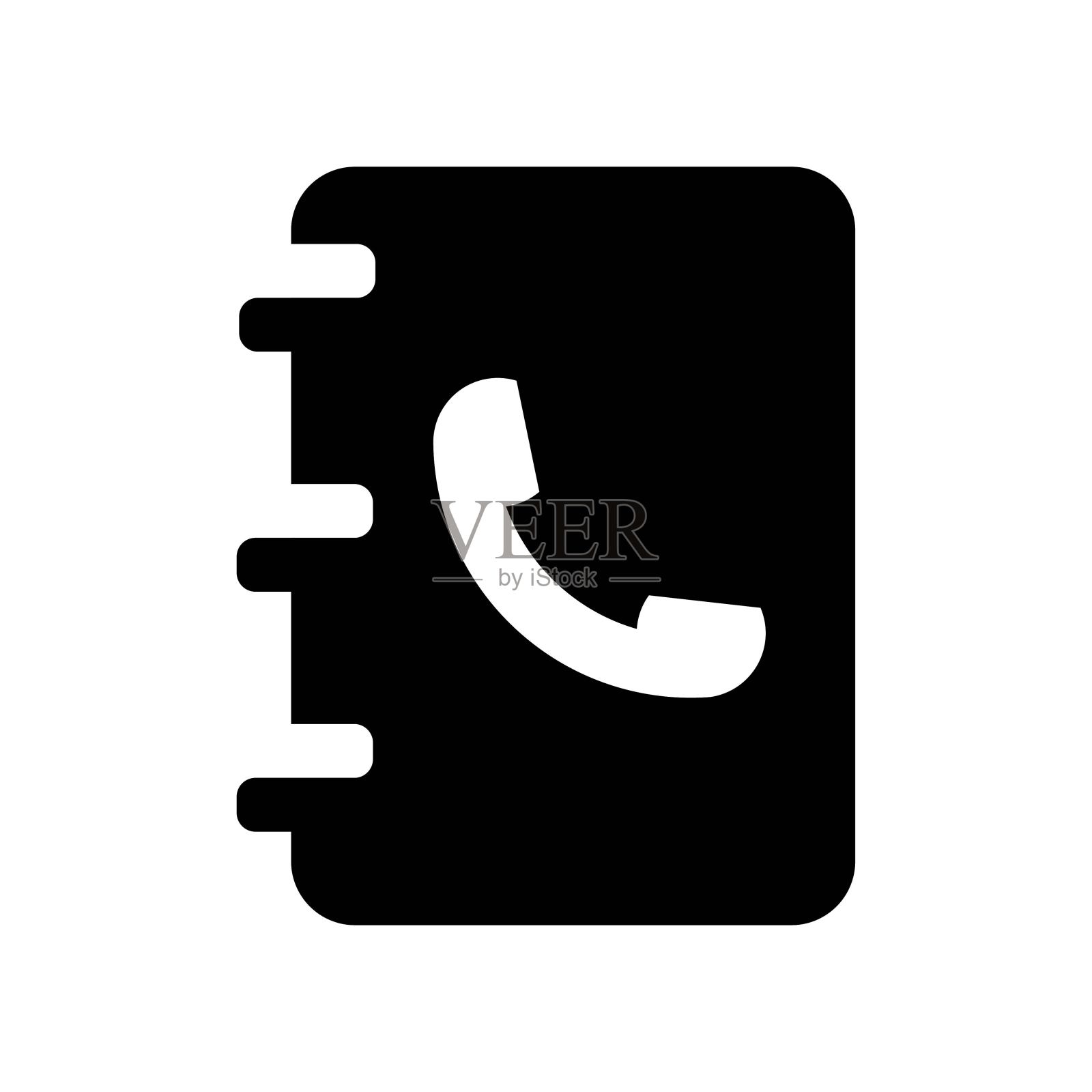 电话本图标矢量图标。简单元素说明。电话簿符号设计。可用于网络和手机。图标素材