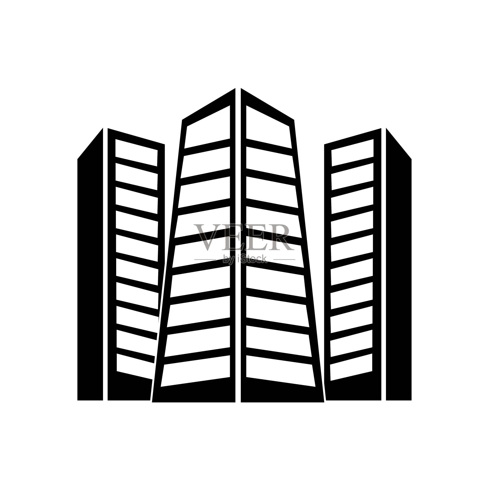 城市建筑塔图标矢量图标。简单元素说明。城市建筑塔楼符号设计。可用于网络和手机。图标素材