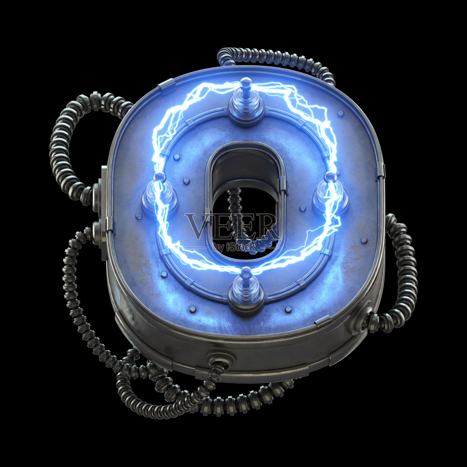 高压雷电字体插画图片素材