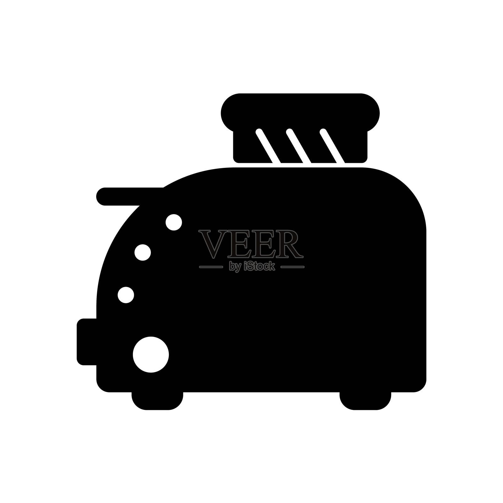 Toster图标矢量图标。简单元素说明。烤面包符号设计。可用于网络和手机。图标素材