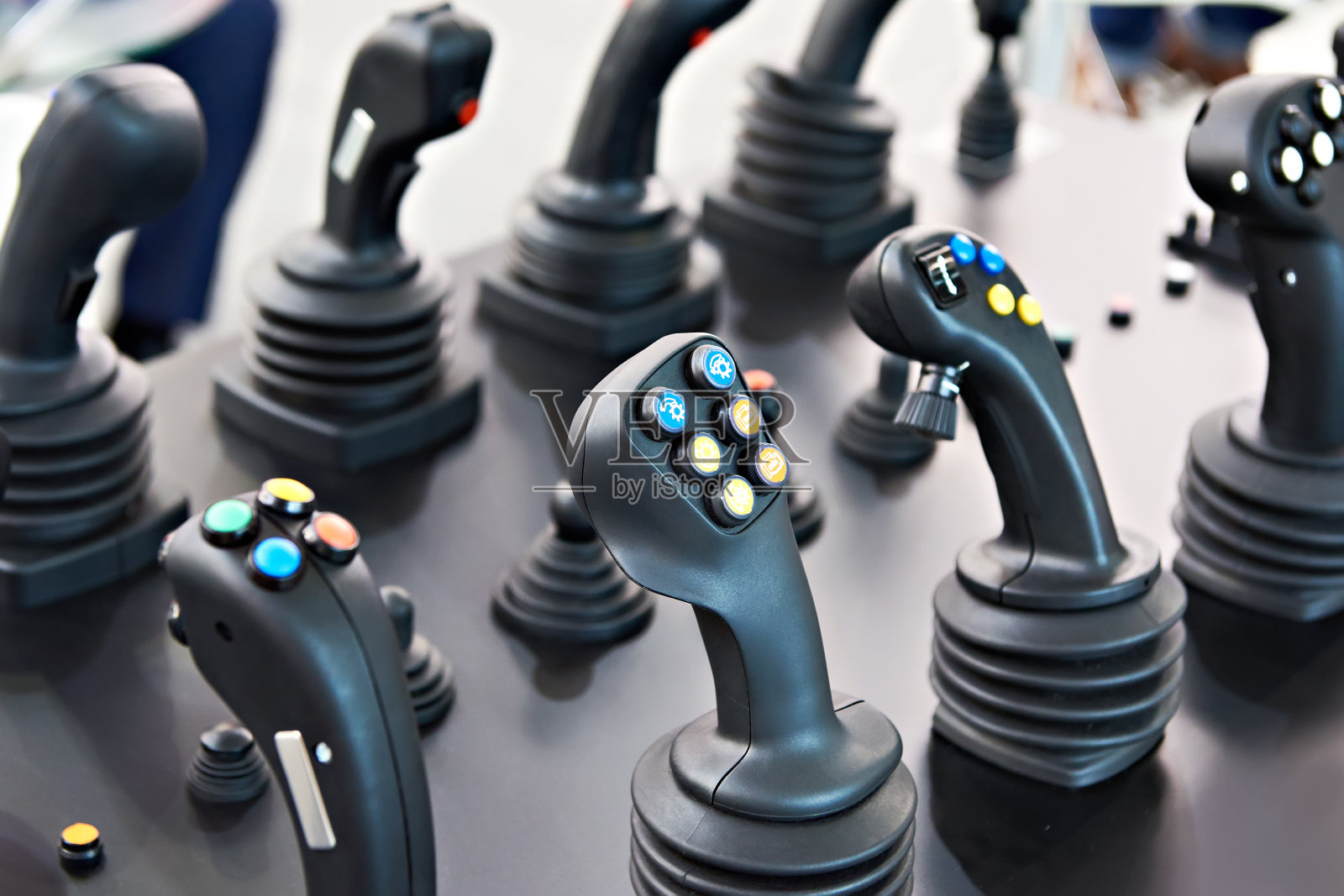 用于控制建筑设备的操纵杆照片摄影图片