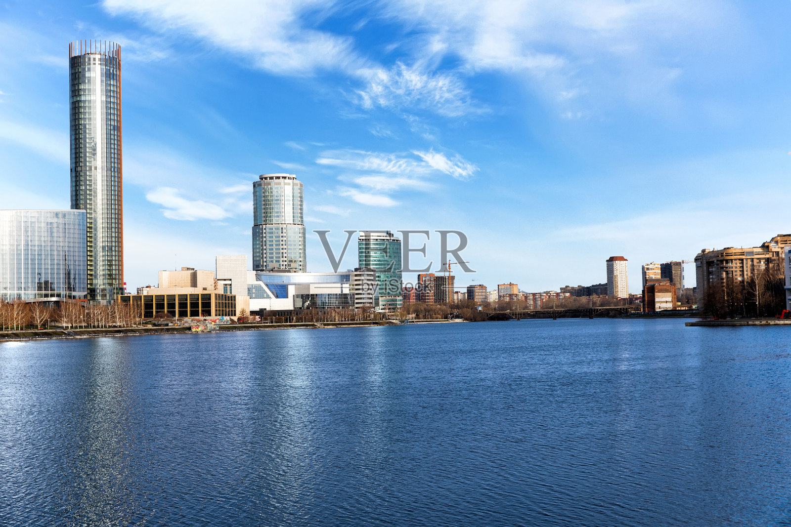 叶卡捷琳堡的摩天大楼，全景照片摄影图片