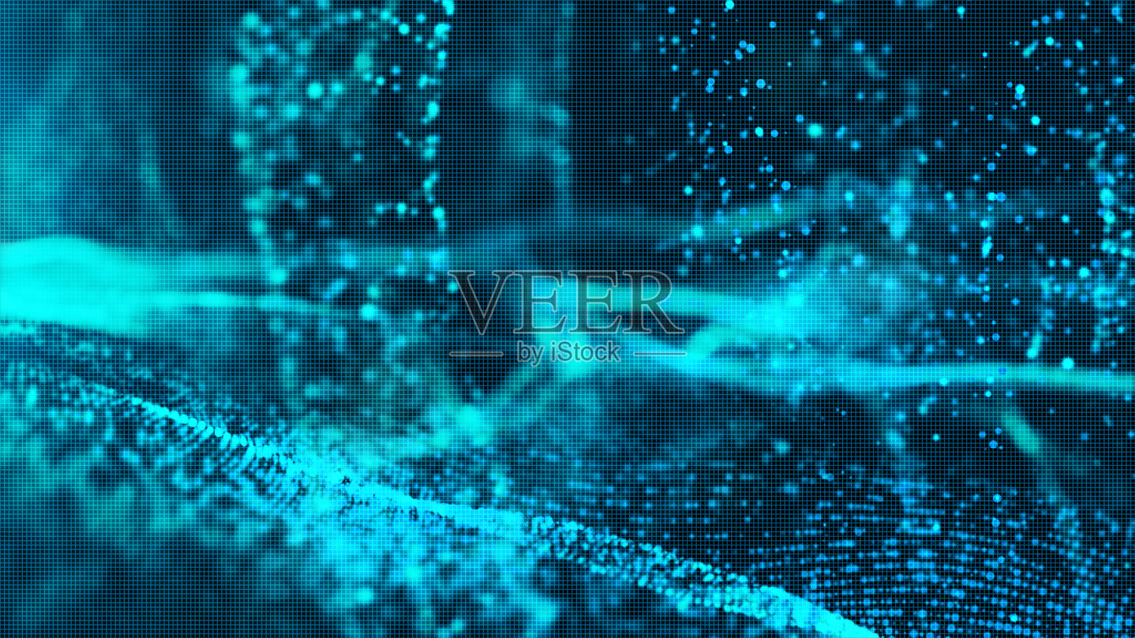 数字蓝色波粒子抽象背景为您的业务照片摄影图片