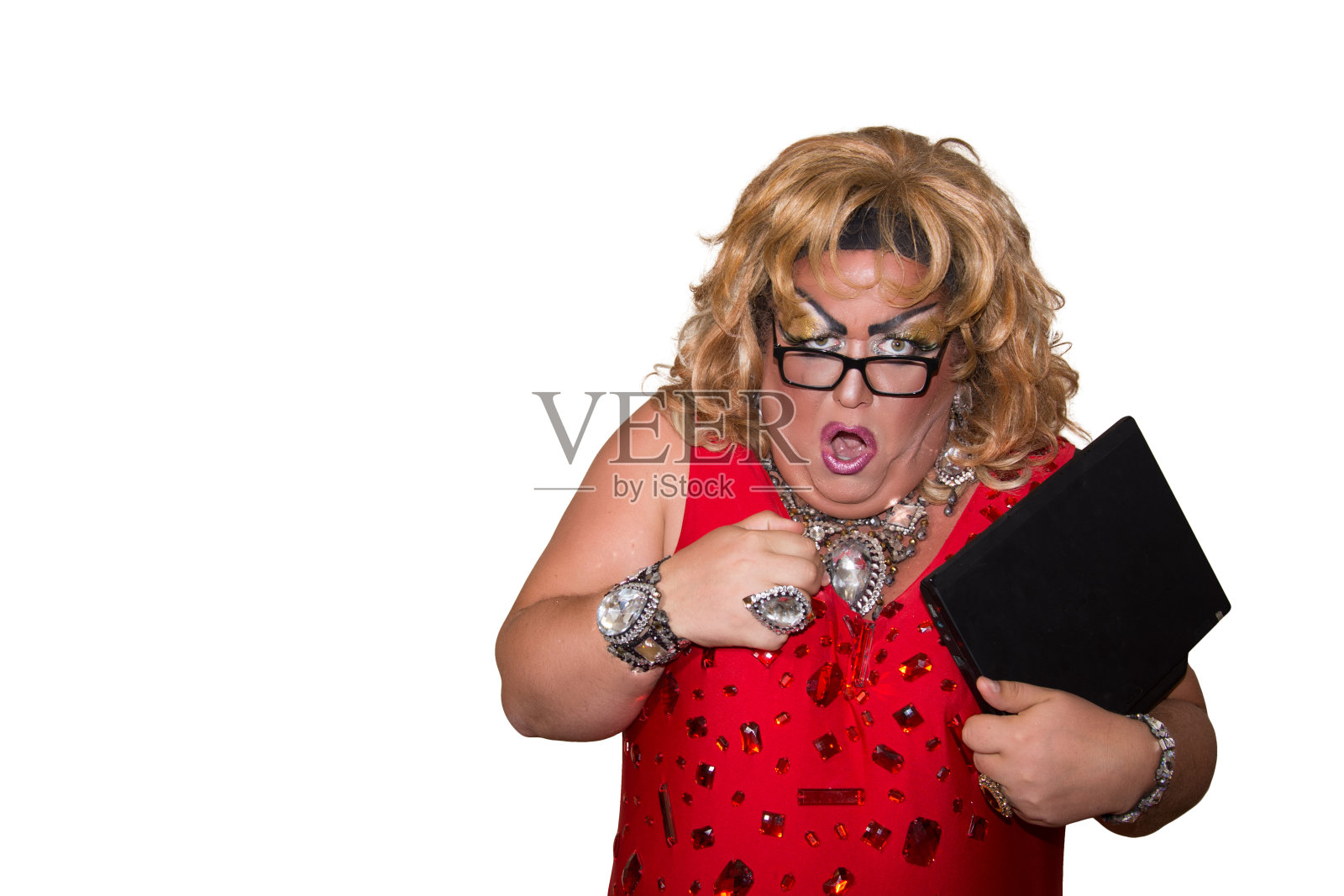 工作和生意。有趣的滑稽演员。照片摄影图片