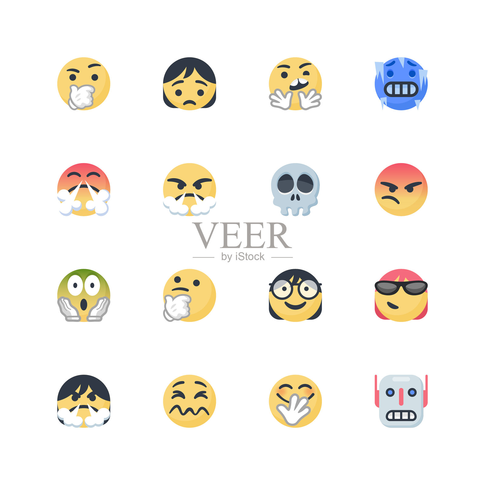 可爱的表情符号集图标素材