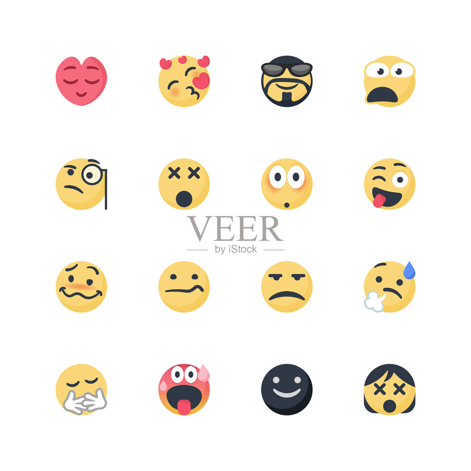 可爱的表情符号集图标素材