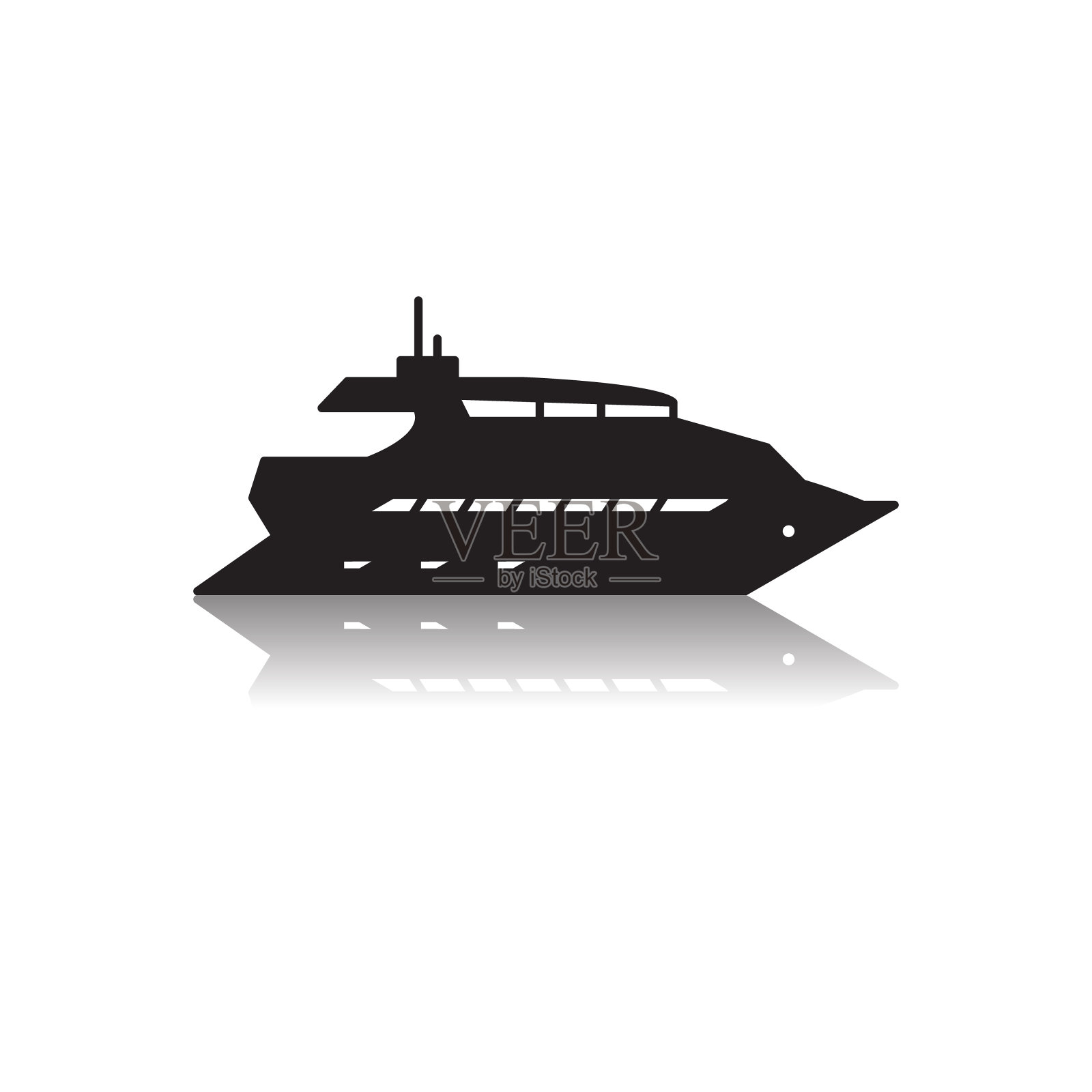 船舶和船只设置，游艇图标。向量。插画图片素材