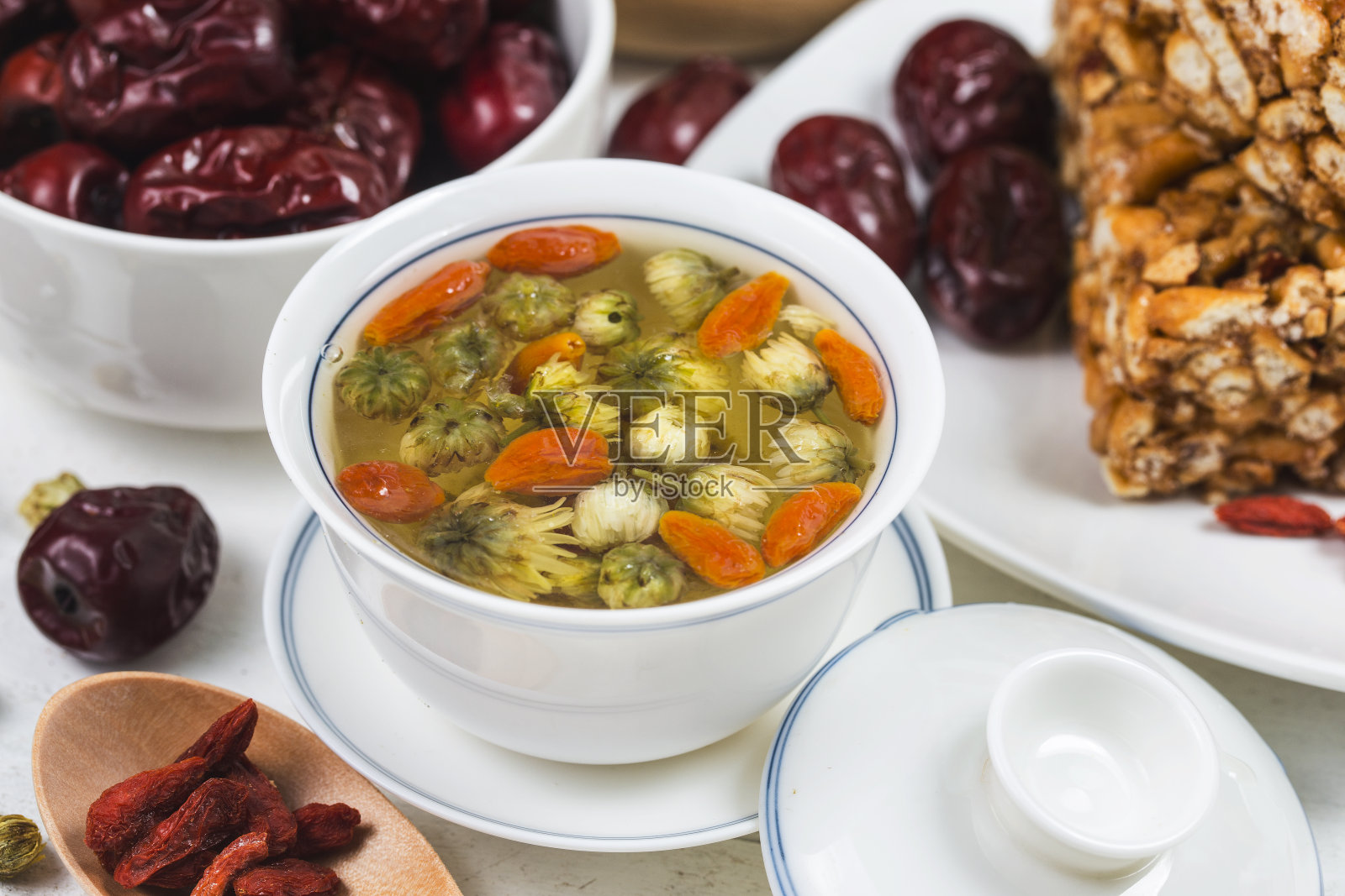 枸杞菊花茶照片摄影图片