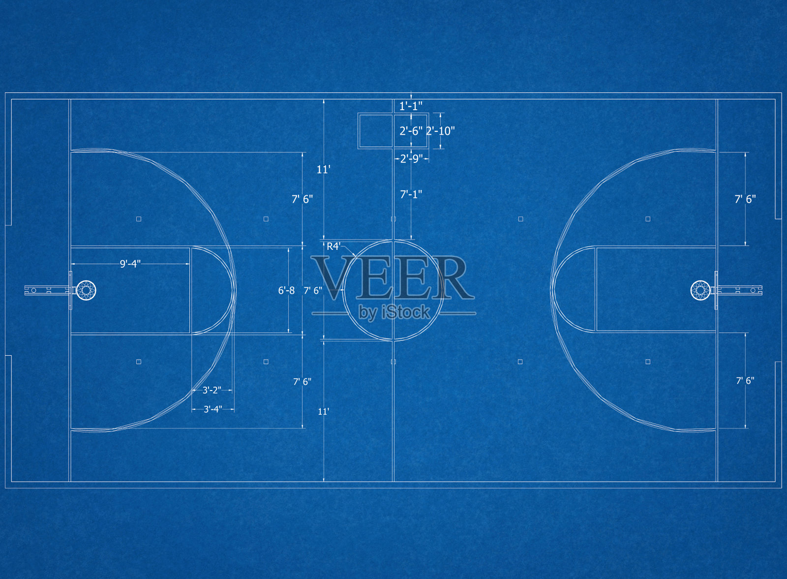 篮球场建筑蓝图照片摄影图片