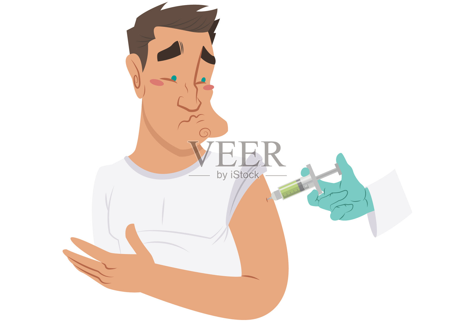 采取预防性疫苗插画图片素材