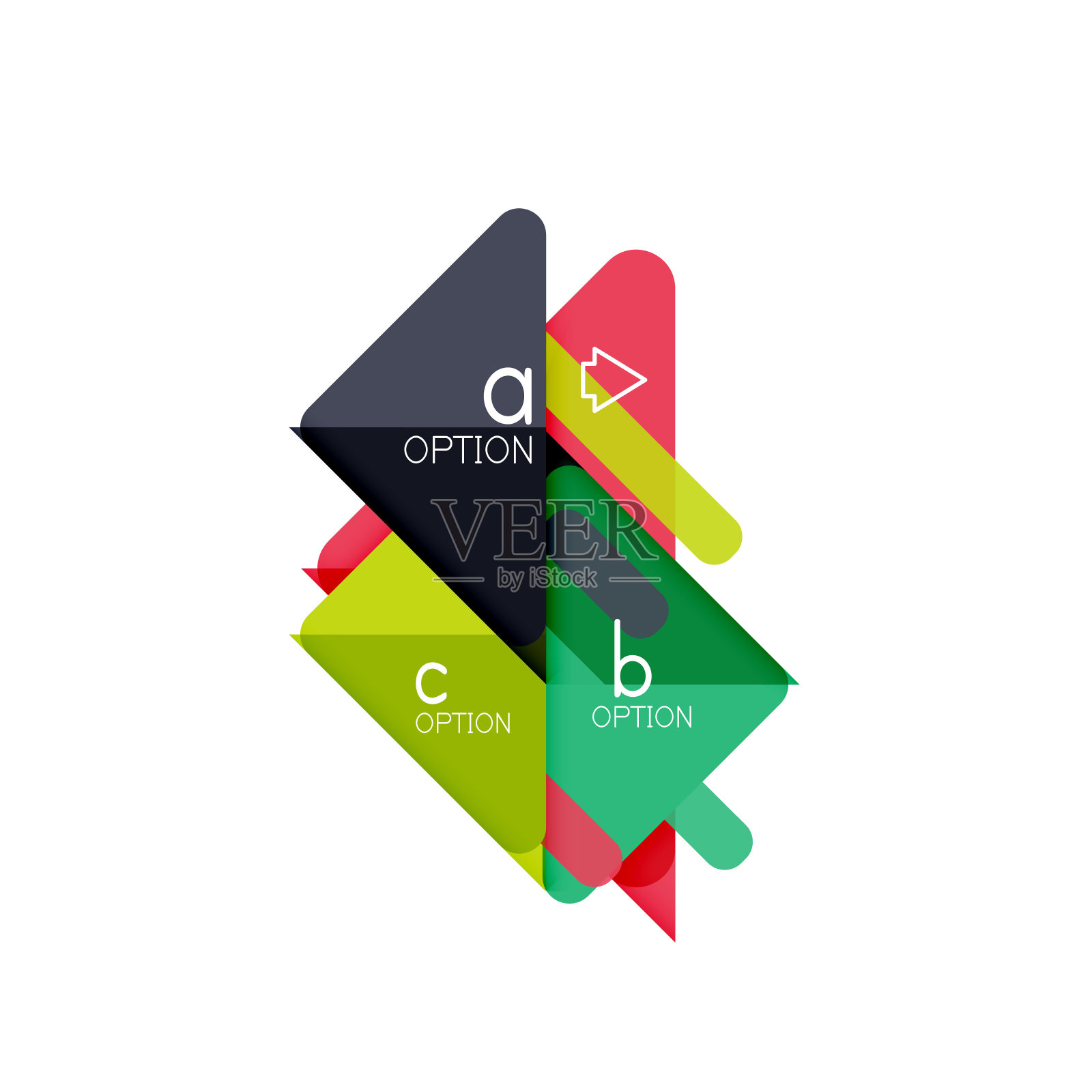 三角数据可视化设计，选项信息图形布局插画图片素材