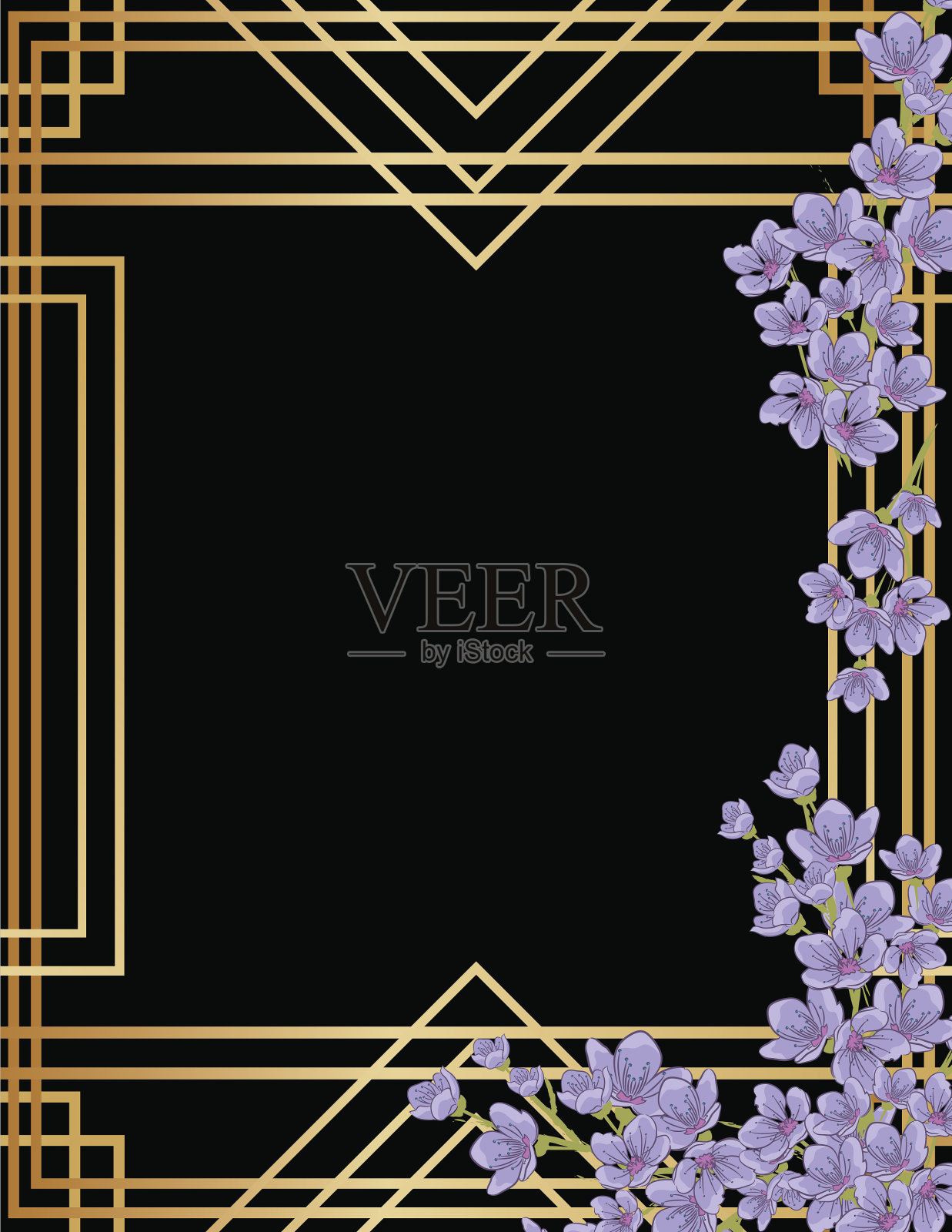 装饰艺术樱花邀请插画图片素材