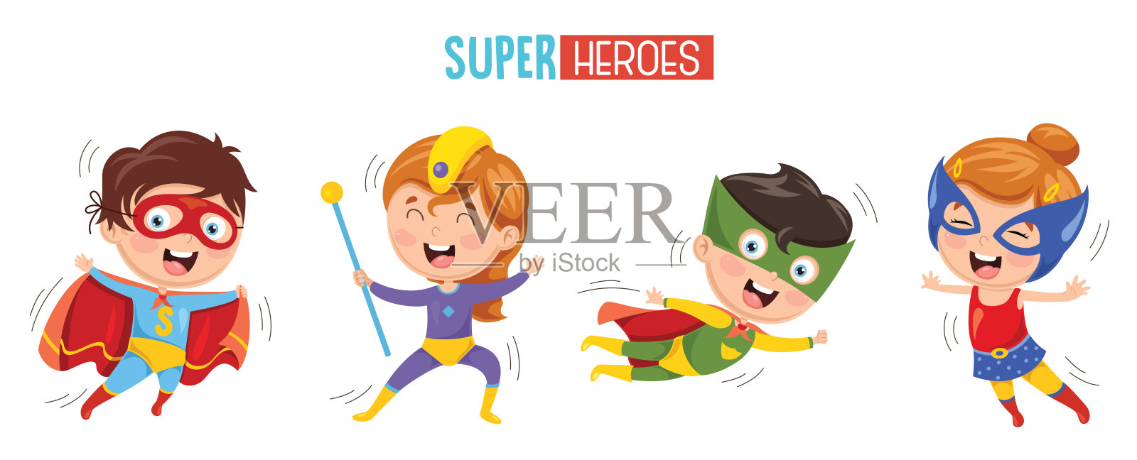 矢量插图的超级英雄插画图片素材
