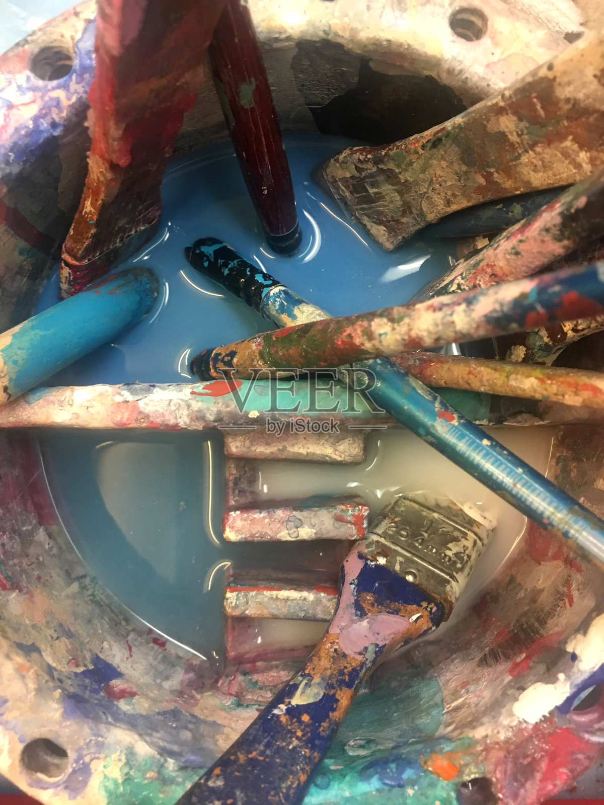 艺术家的画笔和设备照片摄影图片