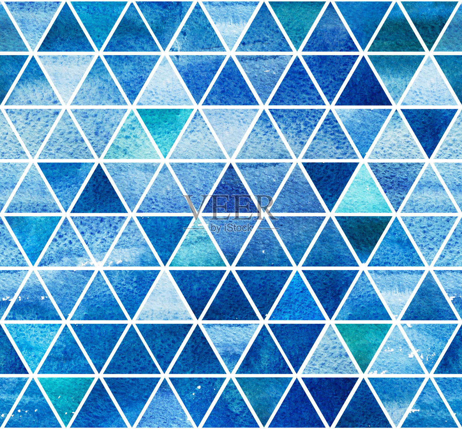 无缝浅蓝色三角形图案插画图片素材