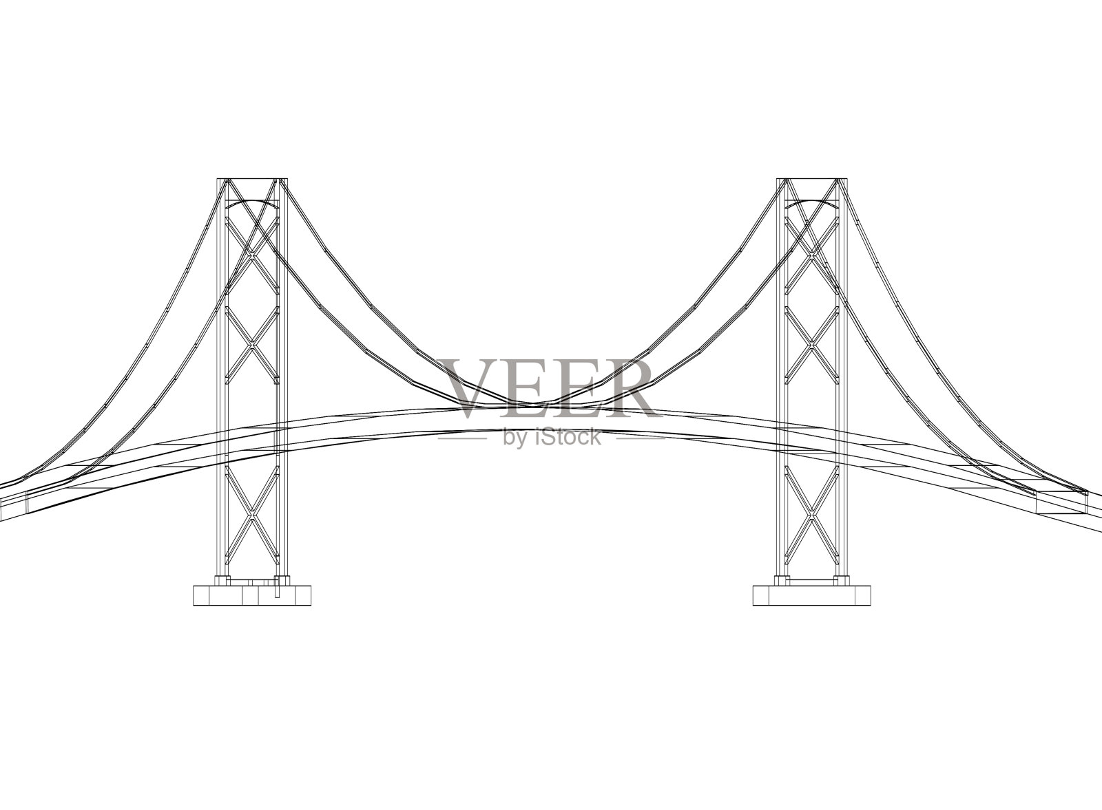 桥梁设计-建筑师蓝图-孤立照片摄影图片