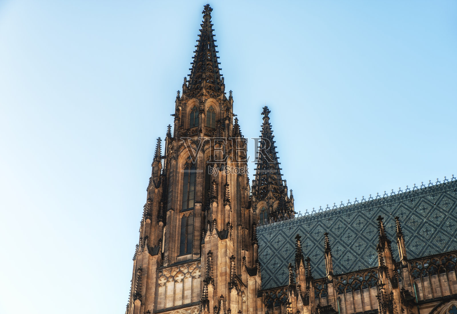 捷克共和国布拉格的圣维塔斯大教堂照片摄影图片