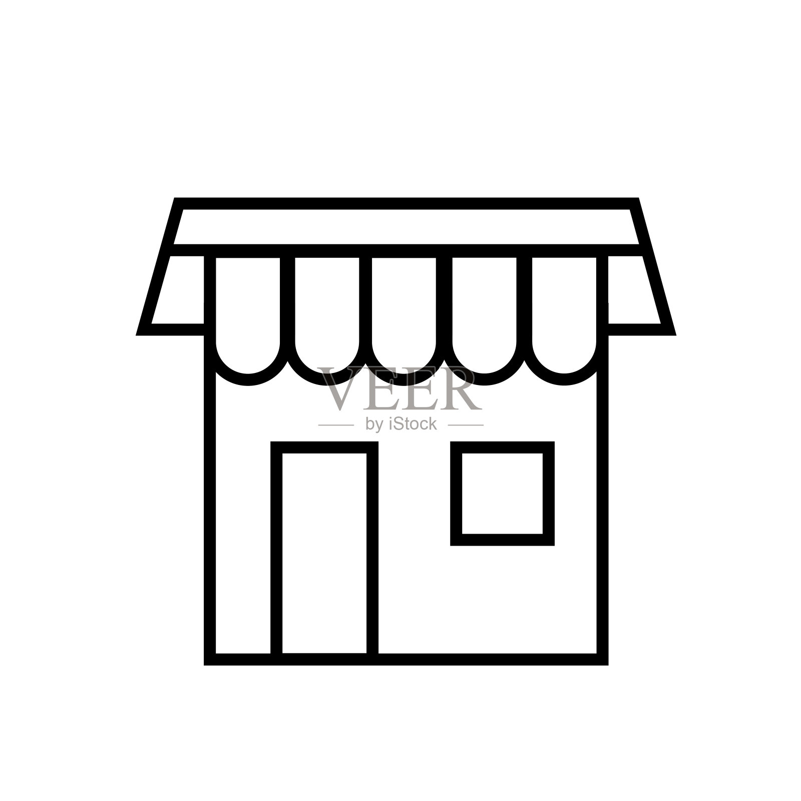 商店图标矢量标志和符号孤立在白色背景，商店标志的概念插画图片素材