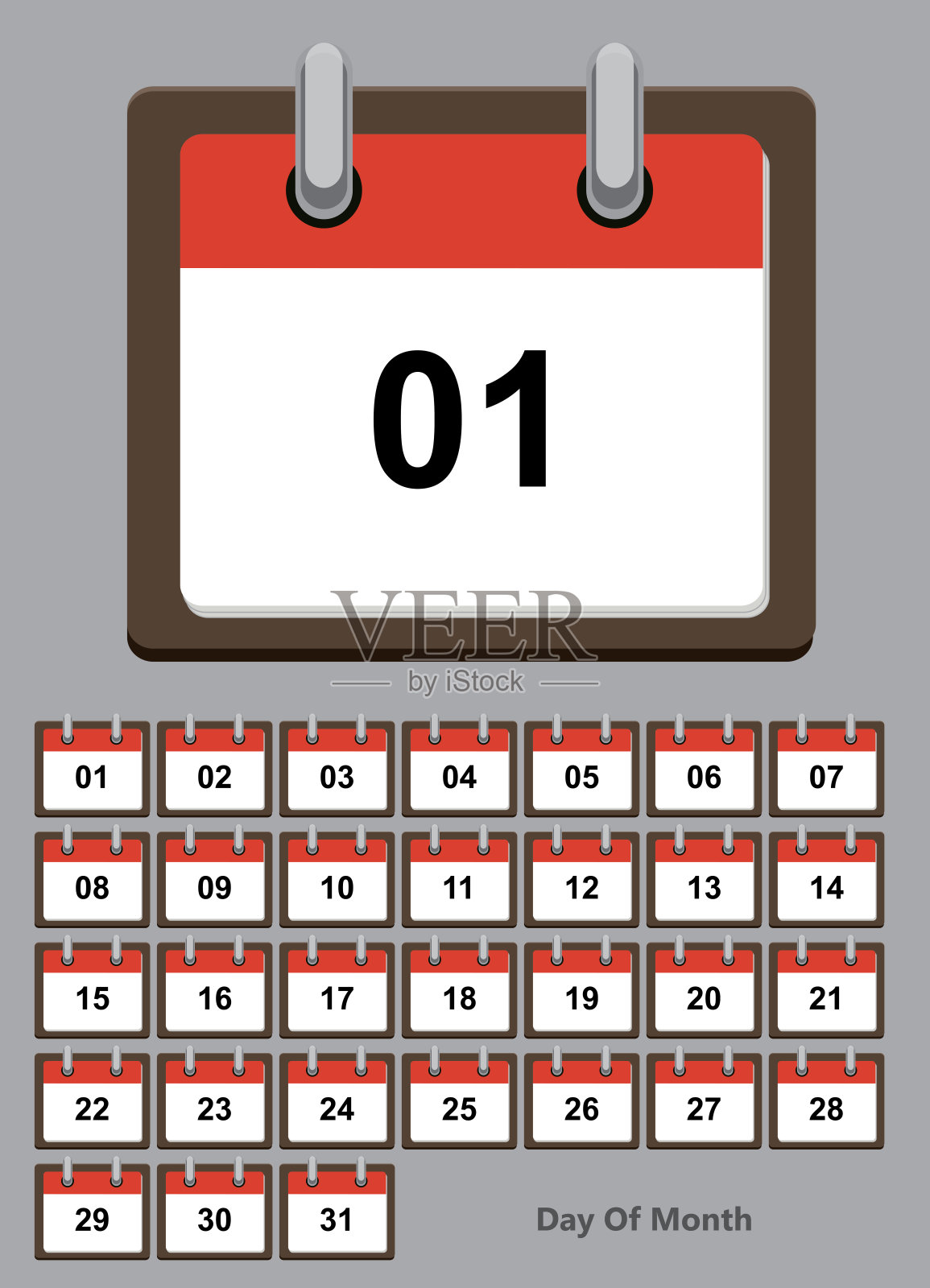 日历每天在白纸上记录。矢量插图EP.10插画图片素材