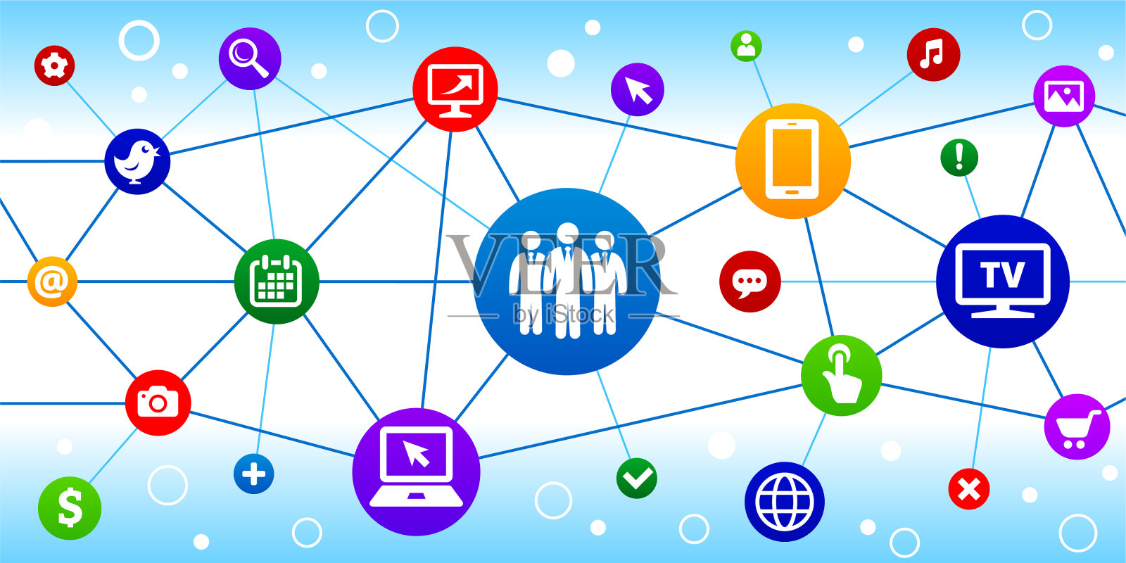 商人集团互联网通信技术三角节点模式背景插画图片素材