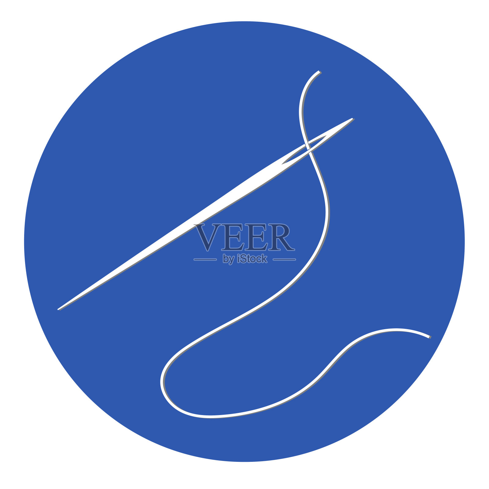 针和线在一个圆圈的网页按钮图标插画图片素材