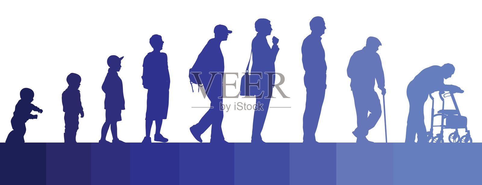 男人的人生旅程插画图片素材