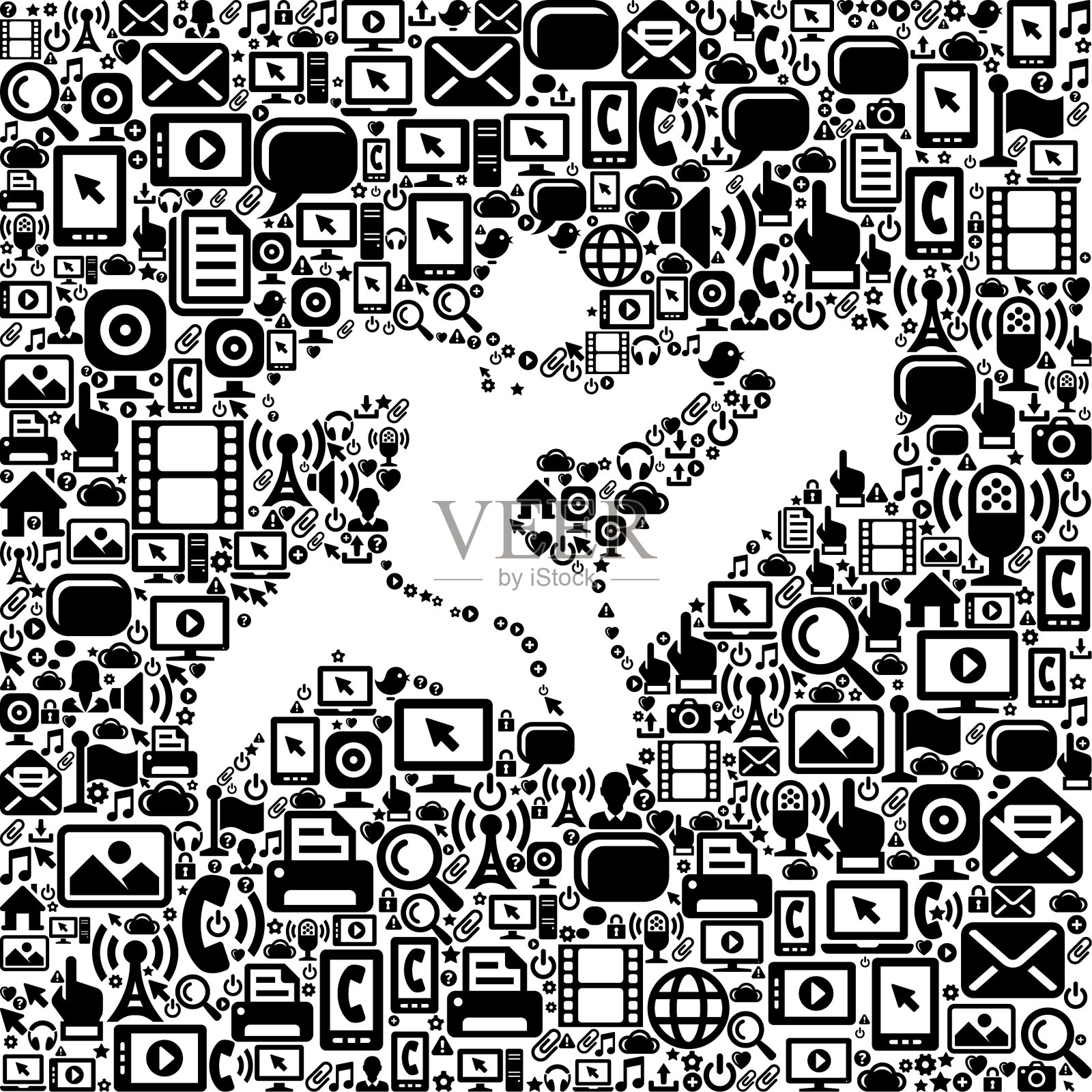 商人和股票图表互联网通信技术矢量图标模式插画图片素材