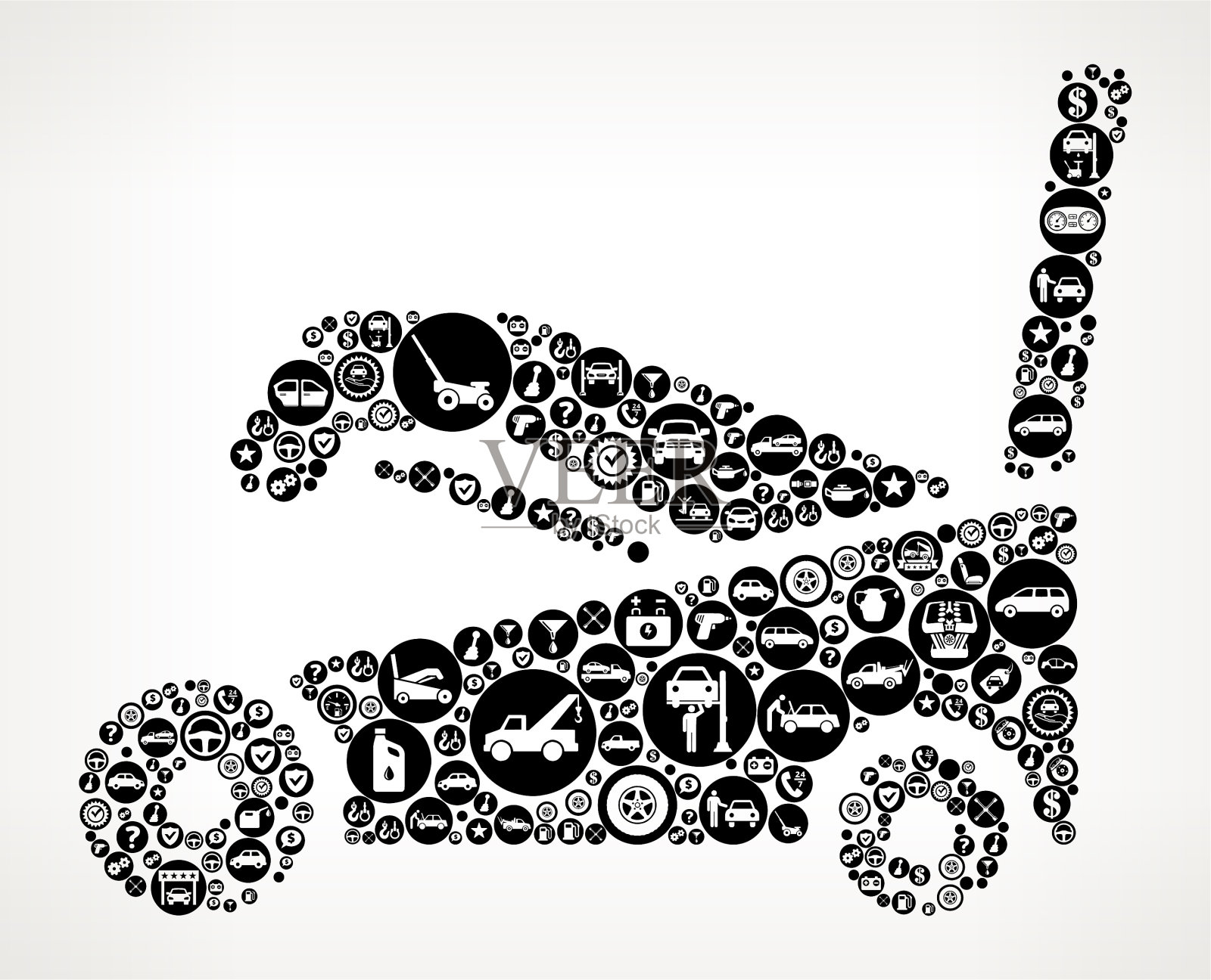 吹雪车和汽车维修图标背景插画图片素材