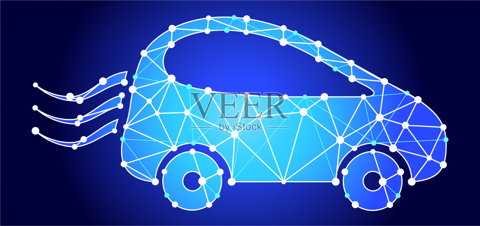 汽车旅行蓝色三角形节点矢量模式插画图片素材