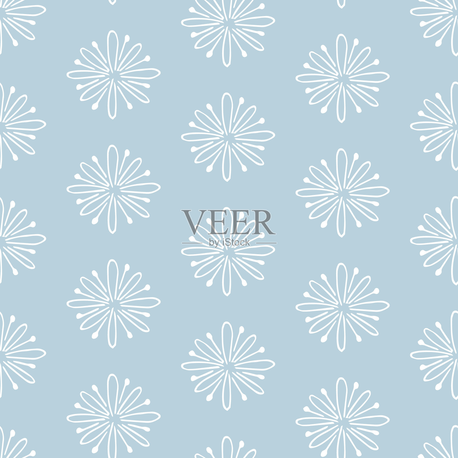 手绘冬季无缝图案。插画图片素材