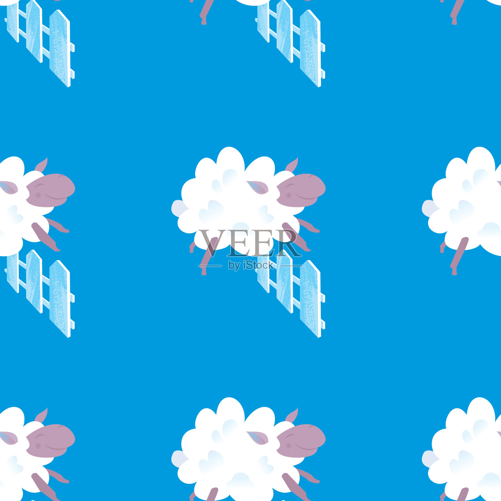 羊无缝模式插画图片素材