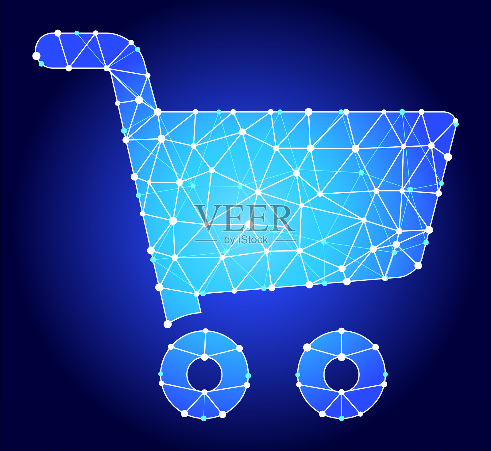 购物车蓝色三角形节点向量模式插画图片素材
