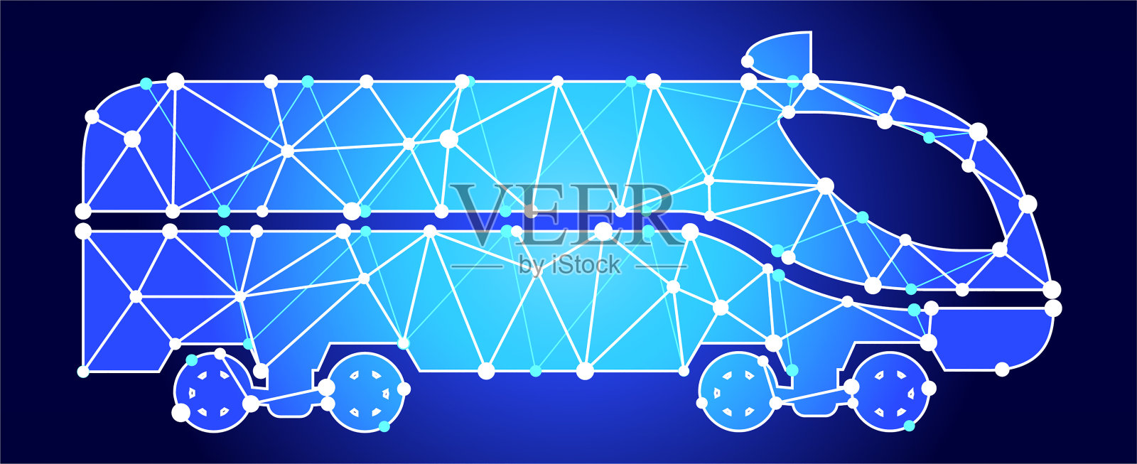 火车蓝色三角形节点向量模式插画图片素材