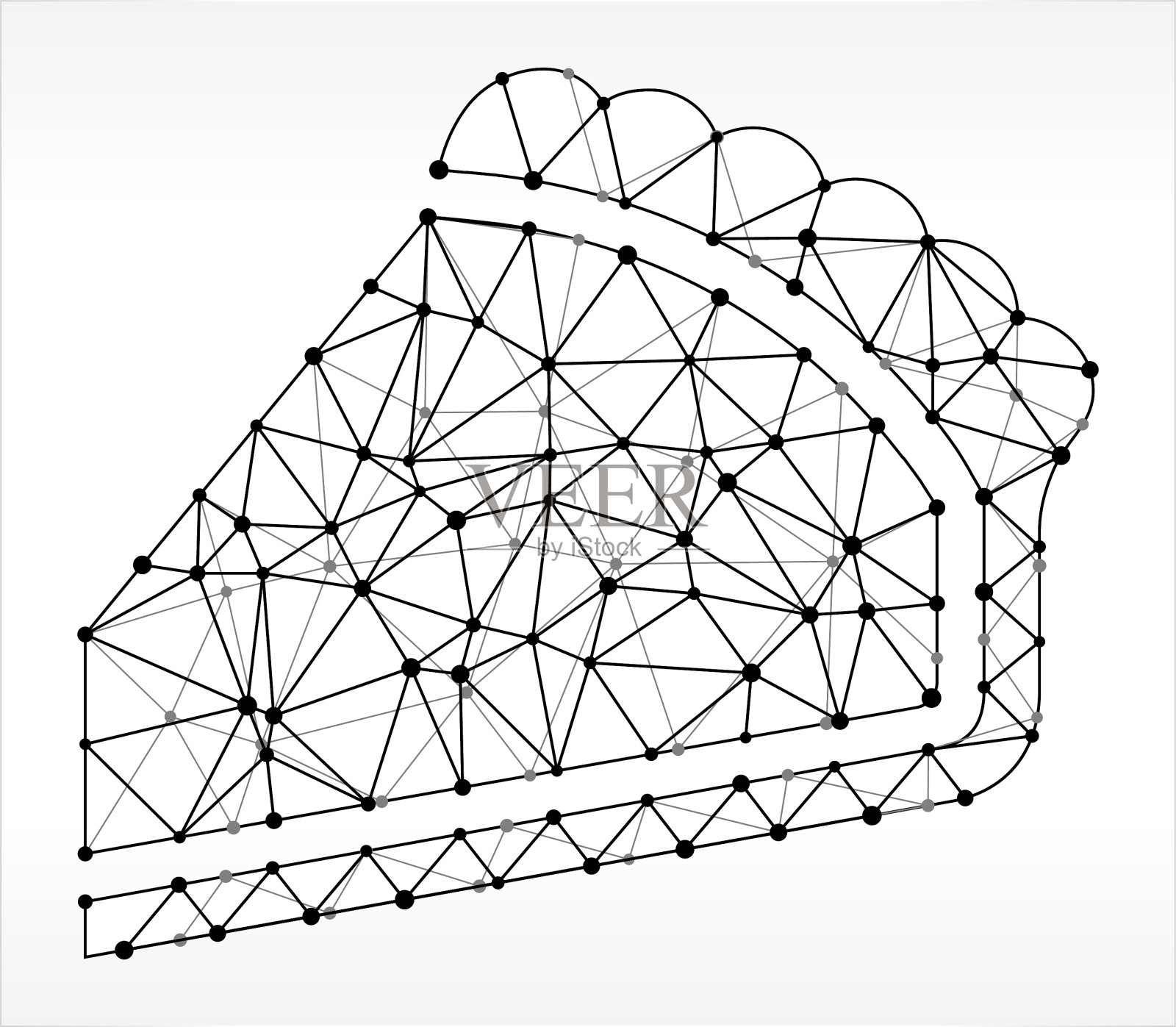 饼三角形节点黑白模式插画图片素材