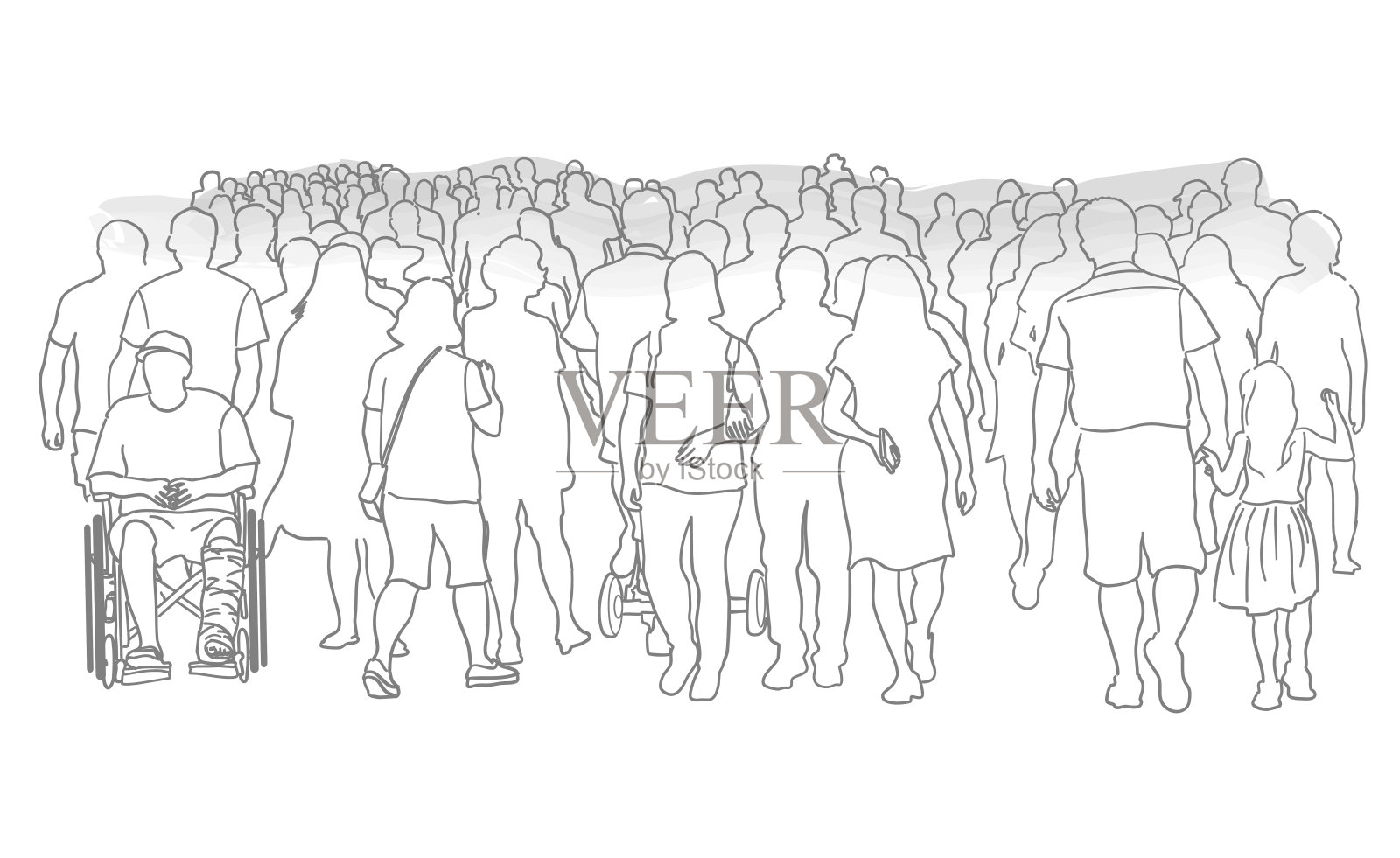 人山人海插画图片素材