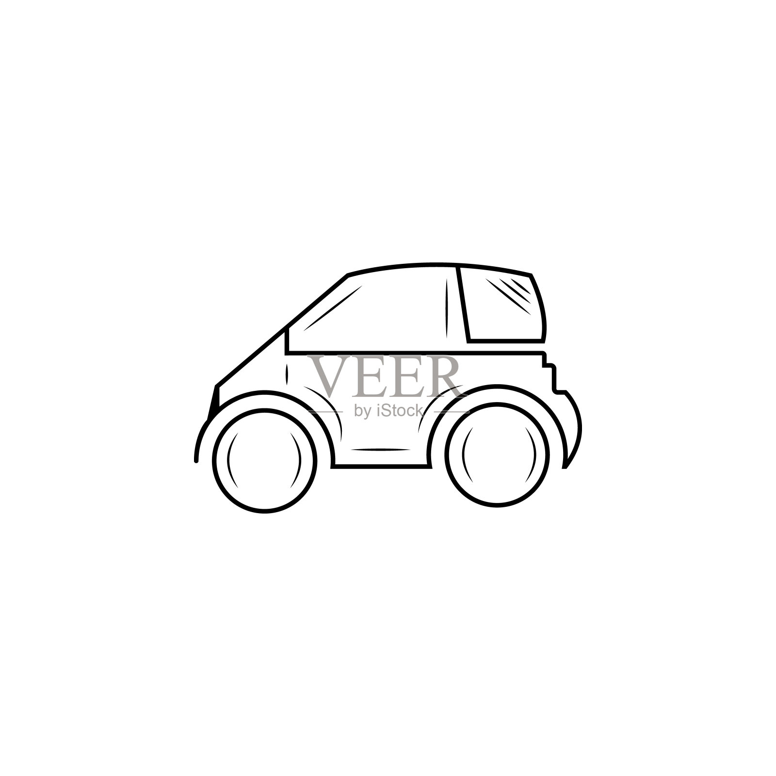 城市小型微型车线设计元素图片