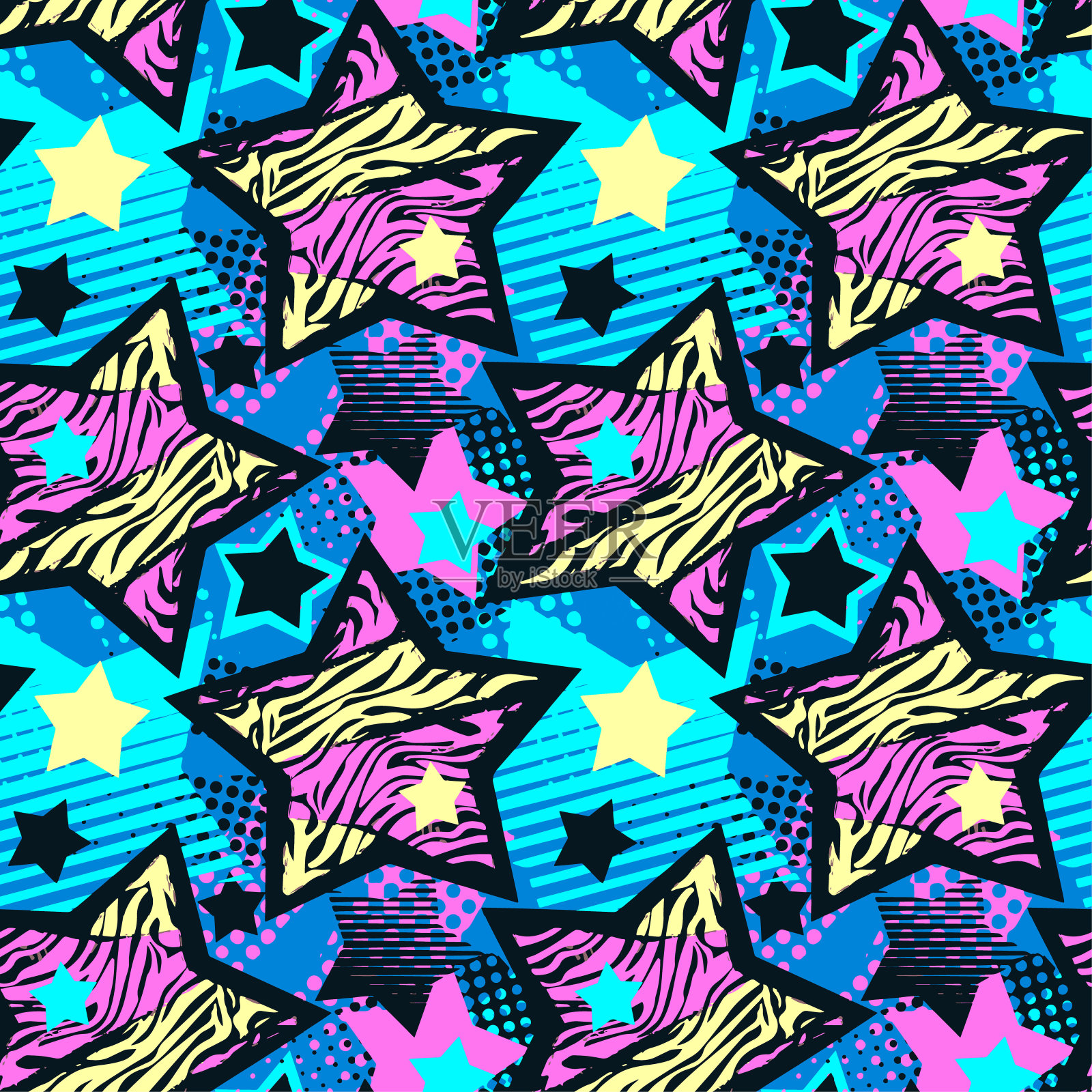 抽象女孩t恤无缝粗布图案，现代设计模板。插画图片素材