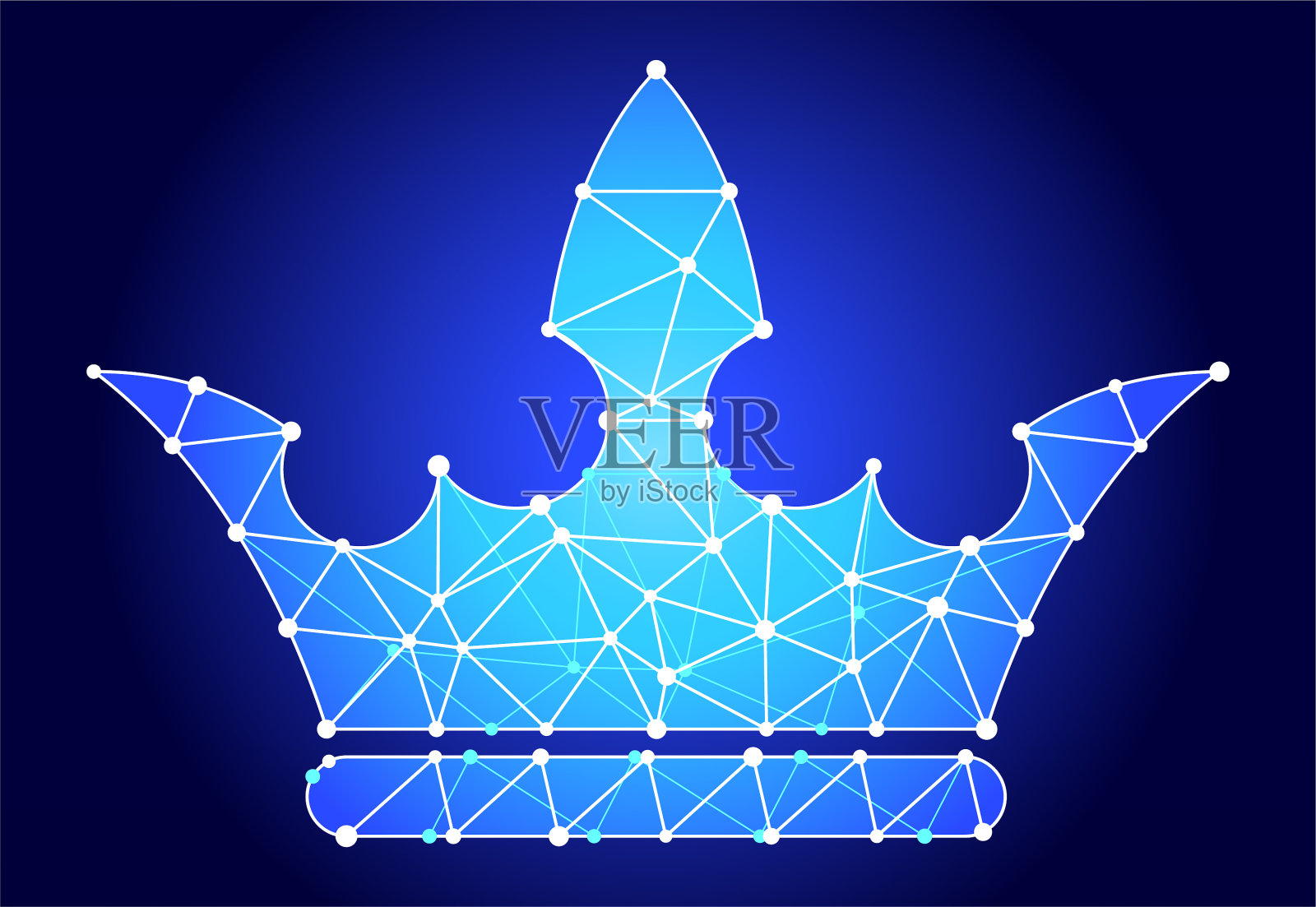 皇冠蓝色三角形节点向量模式插画图片素材