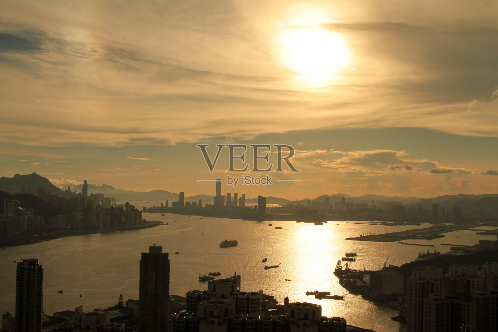 魔鬼峰和维多利亚港照片摄影图片