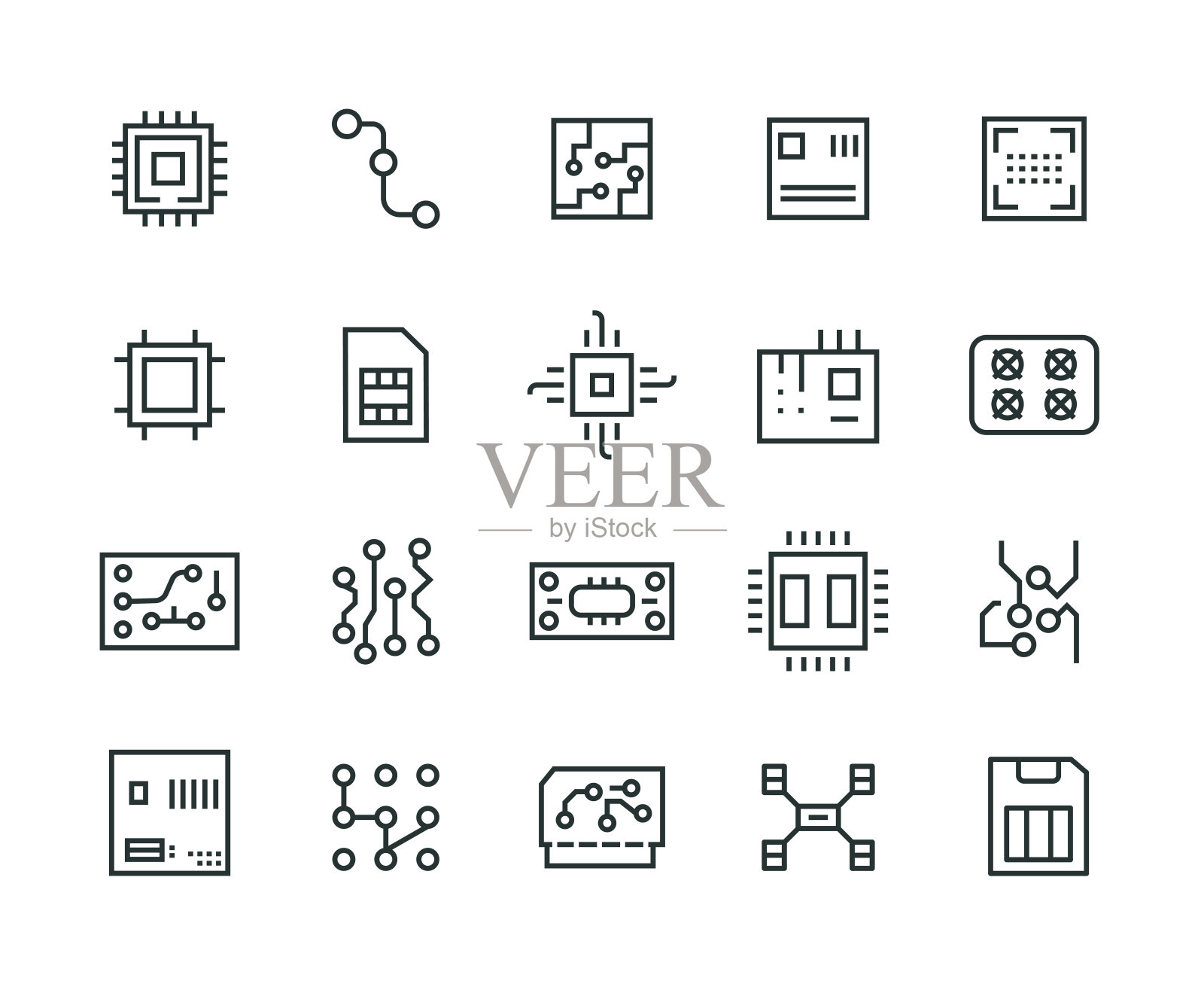 抽象电子图标集图标素材