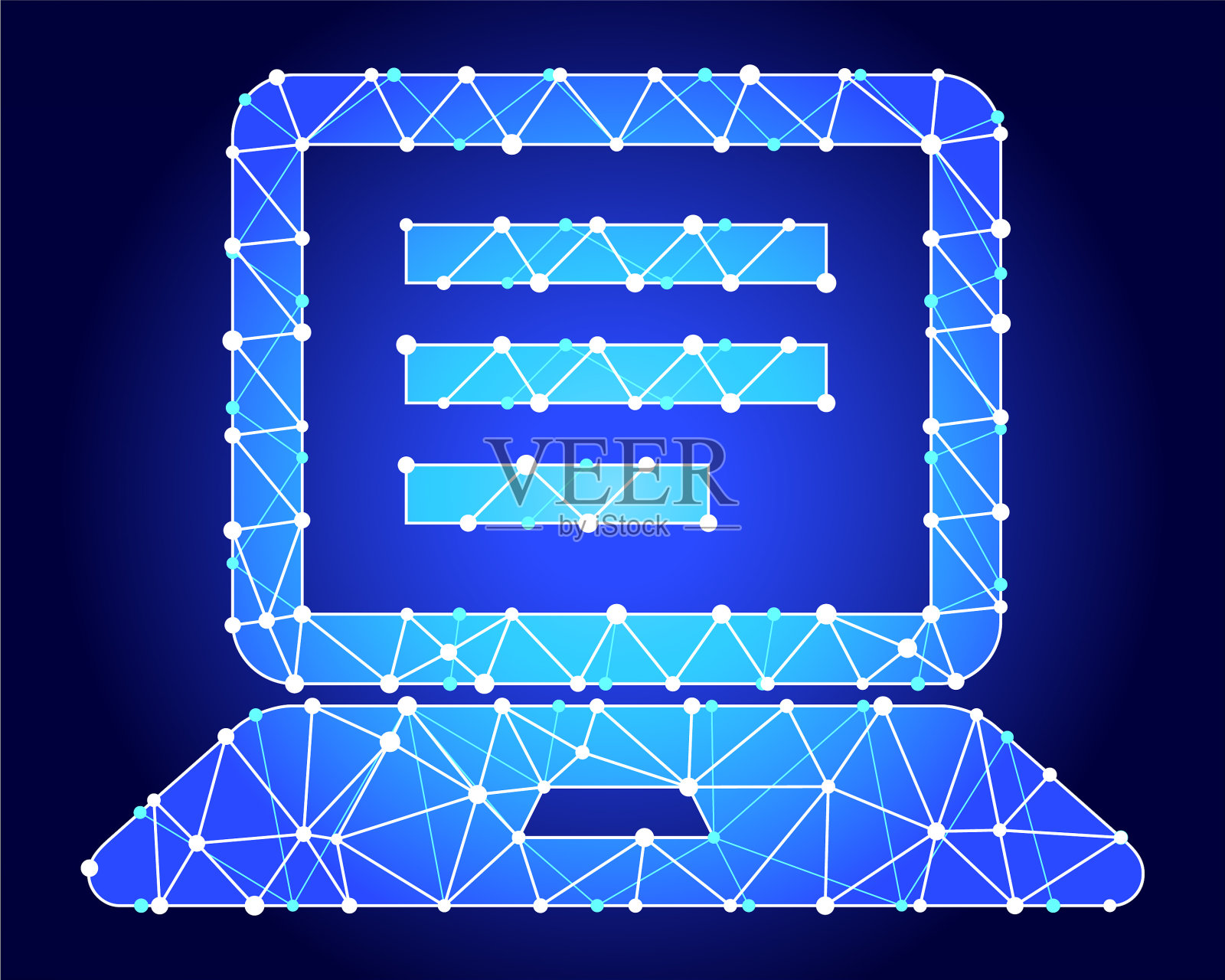 计算机文档蓝色三角形节点向量模式插画图片素材